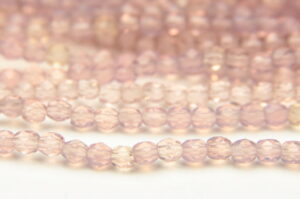 3mm Milky Imperial Mauve & Amethyst Mix Firepolished Czech Glass
