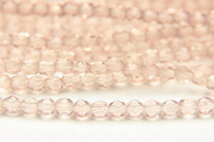 3mm Transparent Amethyst Mist Lustre Firepolished Czech Glass