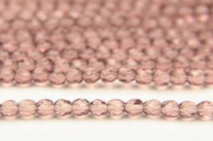 3mm Transparent Damson Dream Lustre Firepolished Czech Glass