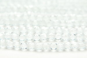 3mm Transparent Jewel Blue Haze Firepolished Czech Glass