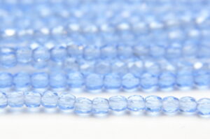 3mm Transparent Sky Blue Firepolished Czech Glass