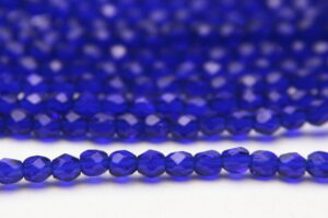 3mm Semi Opaque Ultramarine Firepolished Czech Glass