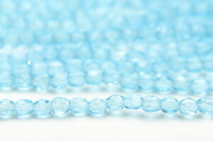 3mm Transparent Bermuda Blue Firepolished Czech Glass