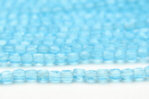 3mm Transparent Bright Azure Sky Firepolished Czech Glass
