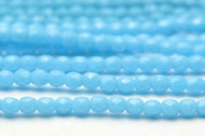3mm Opaque Fresh Blue Firepolished Czech Glass
