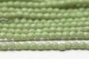 3mm Opaque Wild Aloe Firepolished Czech Glass