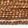3mm Gold Lustred Opaque Caramel Firepolished Czech Glass