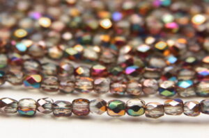 3mm Metallic Moroccan Bazaar AB Firepolished Czech Glass