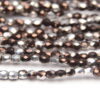 3mm Metallic Chocolate Silver Firepolished Czech Glass