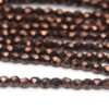 3mm Metallic Burnt Cinamon Firepolished Czech Glass