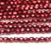 3mm Metallic Pearlised Ruby Firepolished Czech Glass