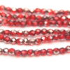 3mm Silver Coated Ruby Firepolished Czech Glass