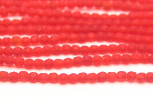 3mm Frosted Raspberry Firepolished Czech Glass