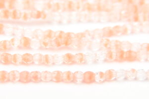 3mm Transparent Coral Crystal Mix Firepolished Czech Glass