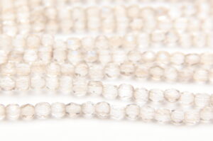 3mm Transparent Cracked Quartz Mix Firepolished Czech Glass