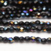 3mm Jet Rainbow AB Firepolished Czech Glass