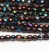 3mm Black Iris AB Firepolished Czech Glass