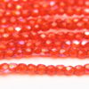 3mm Transparent Ember AB Firepolished Czech Glass
