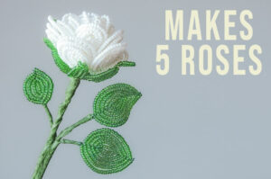 White Beaded Posy of Roses Kit - Makes 5 Roses