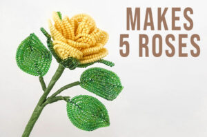 Yellow Beaded Posy of Roses Kit - Makes 5 Roses