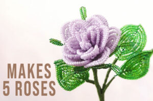 Mauve Beaded Posy of Roses Kit - Makes 5 Roses