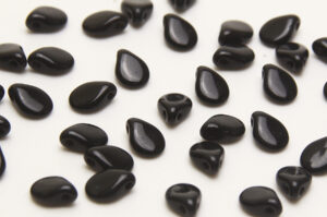 Glossy Jet Black Pip Beads