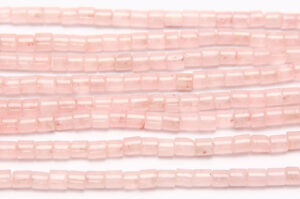 Rose Quartz 4mm Tube Semi Precious Gemstones