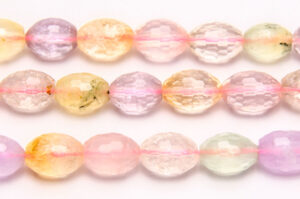 Prenite, Rose Quartz and Citrine Mix 10x14mm Facetted Ovaloids Semi Precious Gemstones