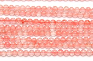 Cherry Quartz 4mm Round Semi Precious Gemstones