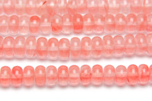 Cherry Quartz 5x8mm Donut Semi Precious Gemstones