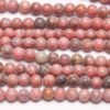 Rhodenite and Black Lace 4mm Round Semi Precious Gemstones