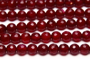 Deep Fuchsia Tinted Agate 6mm Facetted Round Semi Precious Gemstones