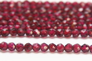A Grade Garnet 3.5mm Facceted Round Semi Precious Gemstones