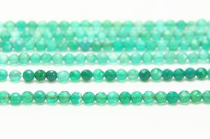 Green Banded Agate 4mm Facetted Round Semi Precious Gemstones