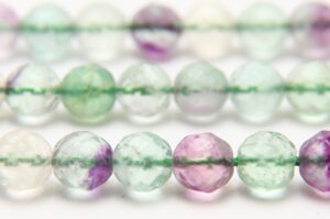 Fluorite 8mm Facetted Round Semi Precious Gemstones