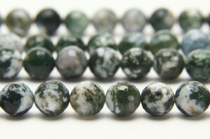 Tree Agate 10mm Facetted Round Semi Precious Gemstones