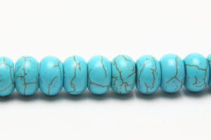 Turquoise Howlite 12x8mm Rondelle Semi Precious Gemstones