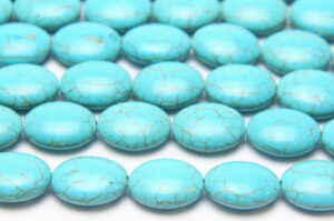 Turquoise Howlite 20x15mm Oval Semi Precious Gemstones