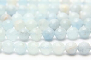 Aquamarine 8mm Facetted Round Semi Precious Gemstones