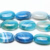 Teal Banded Agate 15x20mm Oval Semi Precious Gemstones