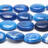 Blue Banded Agate 15x20mm Oval Semi Precious Gemstones