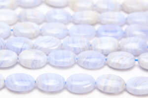 Natural Blue Lace Agate 14x10mm Oval Semi Precious Gemstones