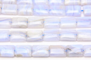 Blue Lace Agate 15x10mm Rectangle Semi Precious Gemstones