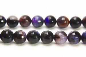 Purple Tinted Agate 10mm Facetted Round Semi Precious Gemstones