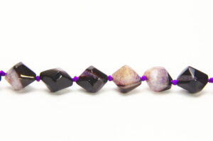 Purple Black Agate 15mm Bicone Semi Precious Gemstones