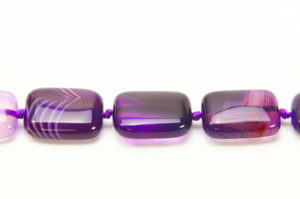 Purple Black Banded Agate Rectangles 15x20mm  Semi Precious Gemstones