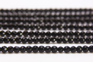 Brazilian Onyx 4mm Facetted Round Semi Precious Gemstones
