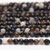 Black Banded Agate 5mm Facetted Round Semi Precious Gemstones