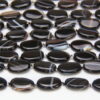 Banded Black Agate 20x12mm Oval Semi Precious Gemstones