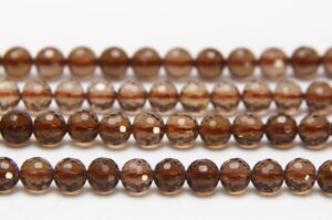 Smokey Quartz 6mm Facetted Round Semi Precious Gemstones